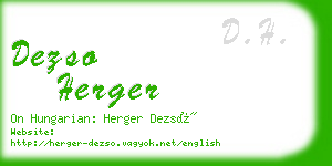 dezso herger business card